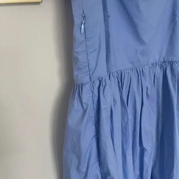 A Bronze Age Cornflower Blue Puff-Sleeve Midi Dress - Picture 5 of 7